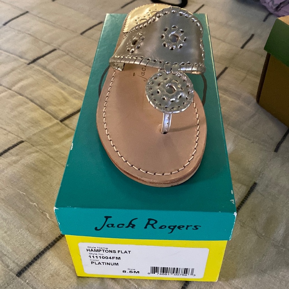 Jack Rogers Hampton Flat Platinum 8.5